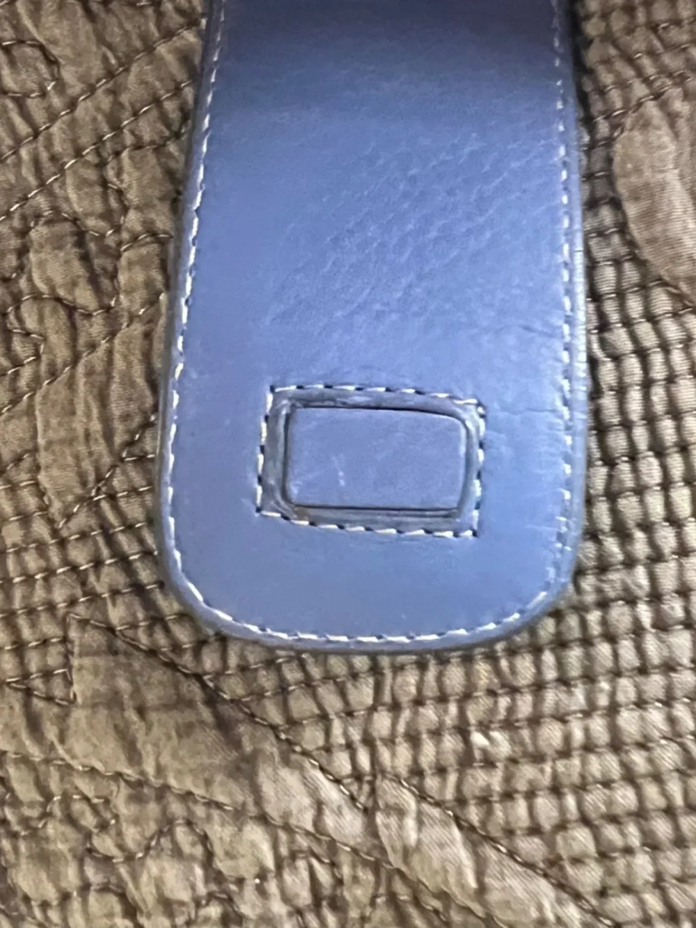 Ann Taylor Periwinkle Light Blue Pebbled Leather Magnetic Clasp Handle Clutch